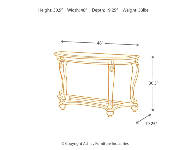 Ashley Living Room Norcastle Sofa/Console Table T499-4