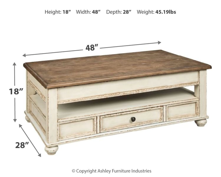Ashley Living Room Realyn Coffee Table with Lift Top T523-9