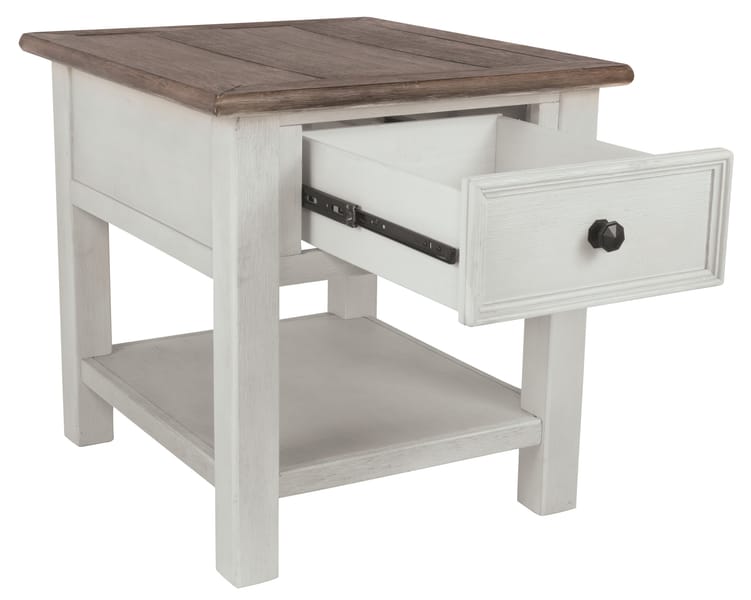 Ashley Living Room Bolanburg Chairside End Table with USB Ports and Outlets T637-7