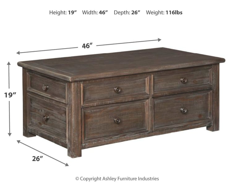 Ashley Living Room Wyndahl Coffee Table with Lift Top T648-20