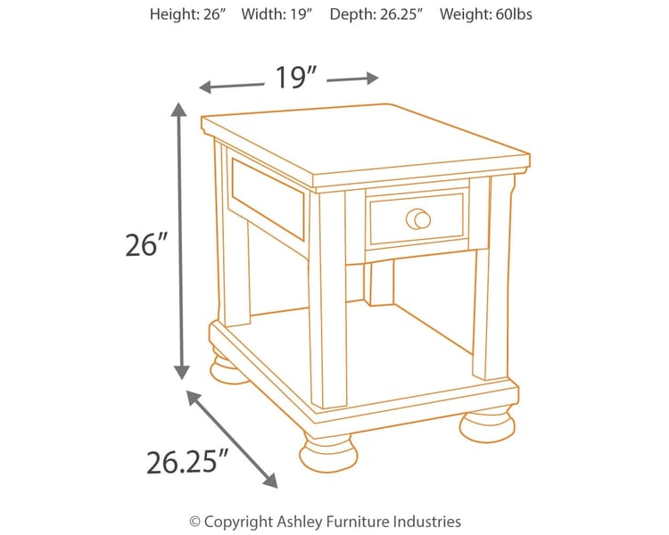 Ashley Living Room Porter Chairside End Table T697-3