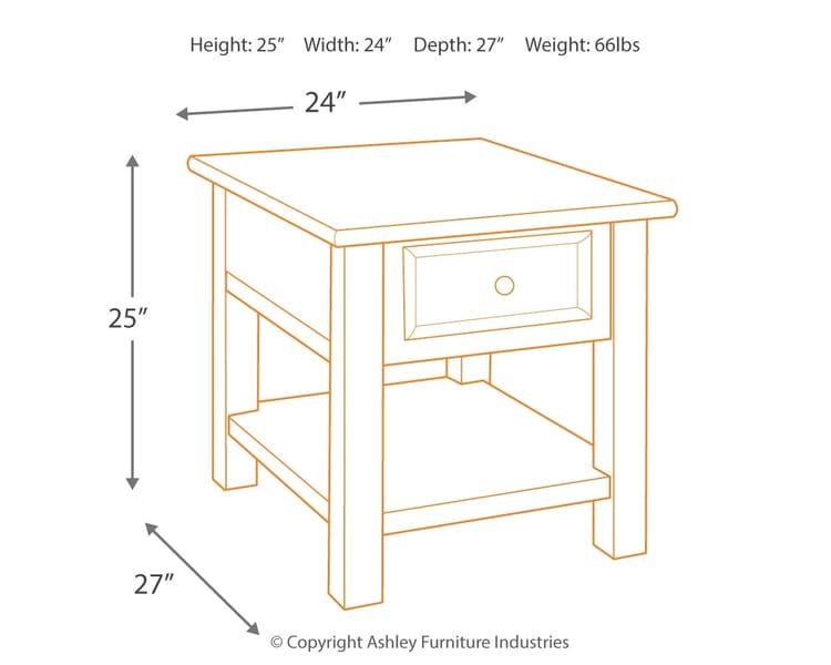 Ashley Living Room Tyler Creek End Table T736-3