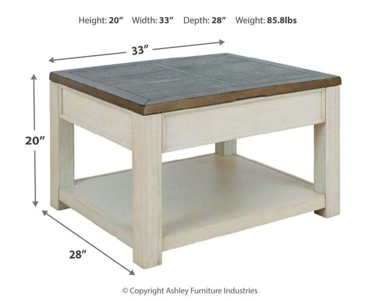 Ashley Living Room Bolanburg Coffee Table with Lift Top T751-0