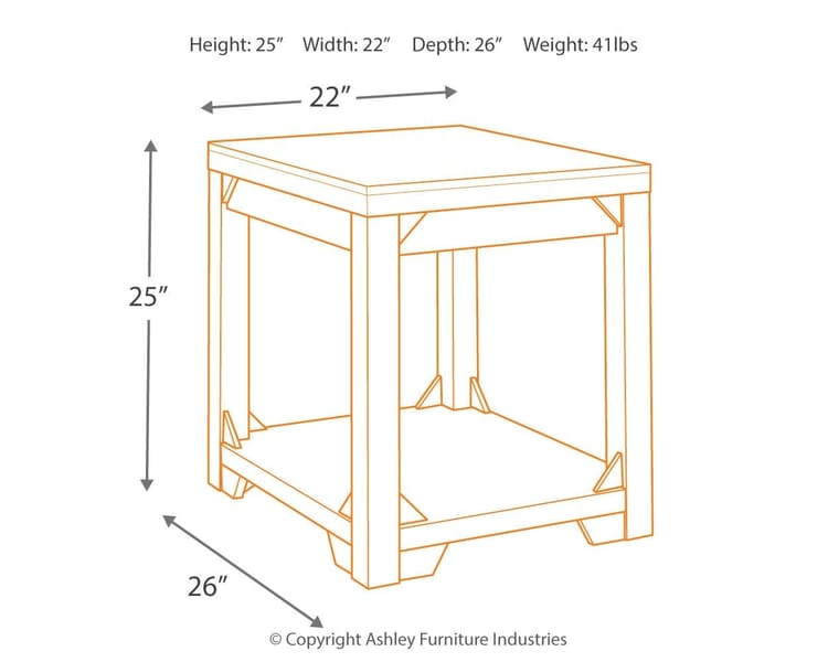 Ashley Living Room Fregine End Table T755-3