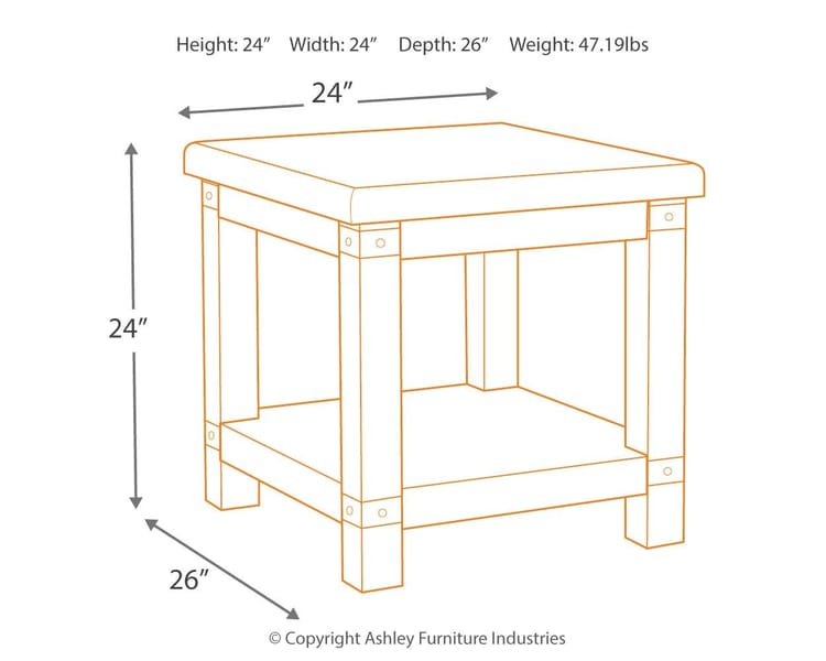 Ashley Living Room Carynhurst End Table T757-3