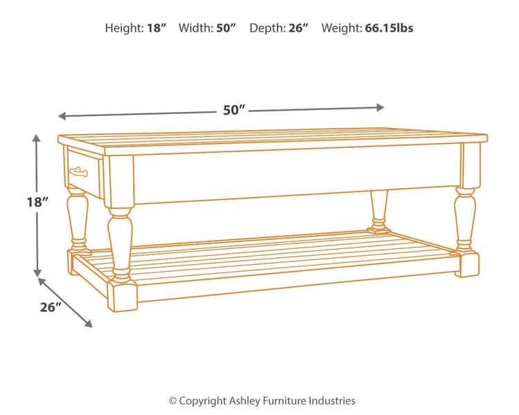 Ashley Living Room Shawnalore Coffee Table T782-1