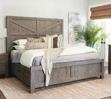 Modus Bedroom Taryn Solid Wood Platform Bed In Rustic Grey 9Y13P5
