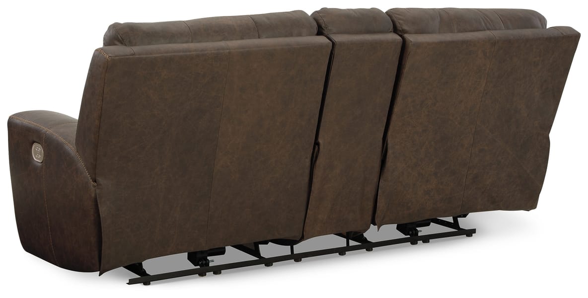 Ashley Living Room Roman Power Reclining Loveseat with Console U2540118