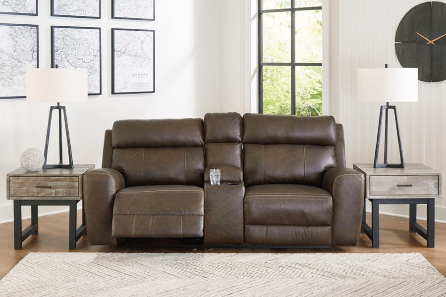 Ashley Living Room Roman Power Reclining Loveseat with Console U2540118