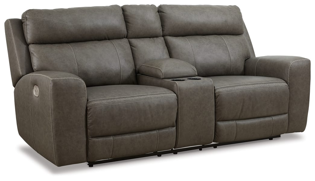 Ashley Living Room Roman Power Reclining Loveseat with Console U2540218
