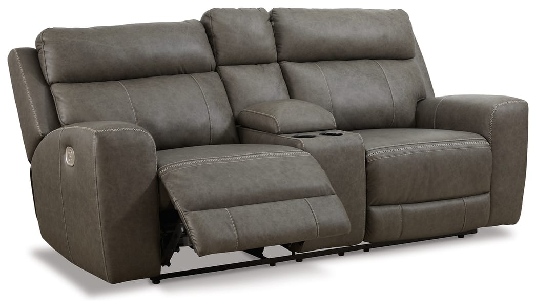 Ashley Living Room Roman Power Reclining Loveseat with Console U2540218