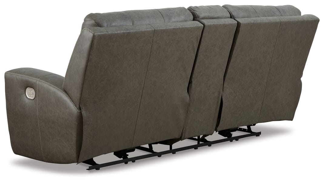 Ashley Living Room Roman Power Reclining Loveseat with Console U2540218