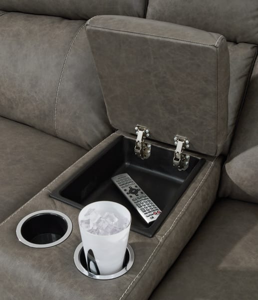 Ashley Living Room Roman Power Reclining Loveseat with Console U2540218