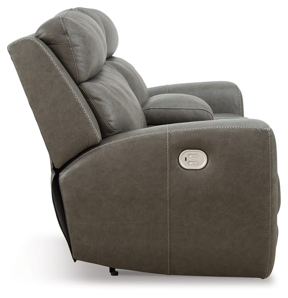 Ashley Living Room Roman Power Reclining Loveseat with Console U2540218