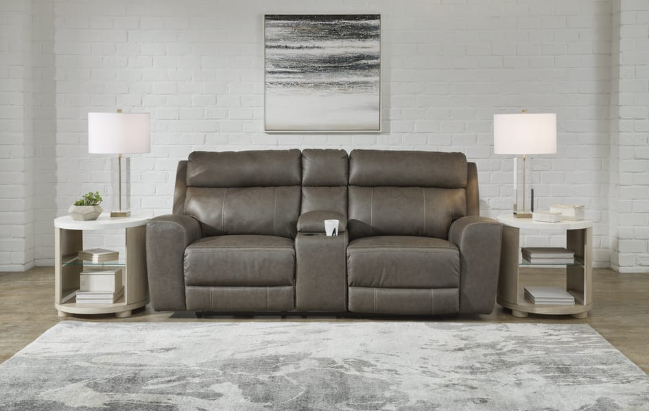 Ashley Living Room Roman Power Reclining Loveseat with Console U2540218