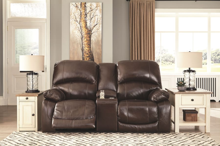 Ashley Living Room Hallstrung Power Reclining Loveseat with Console U5240218
