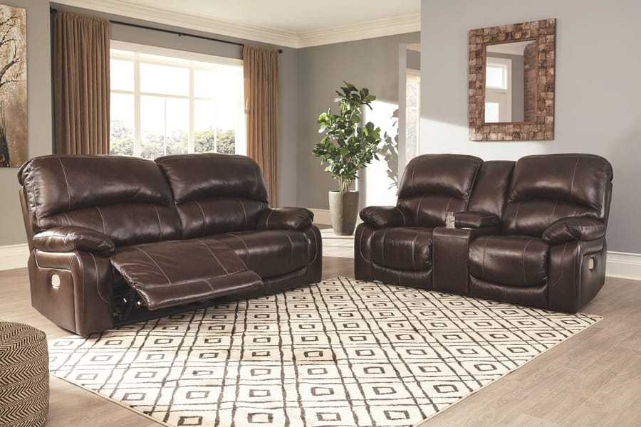 Ashley Living Room Hallstrung Power Reclining Loveseat with Console U5240218