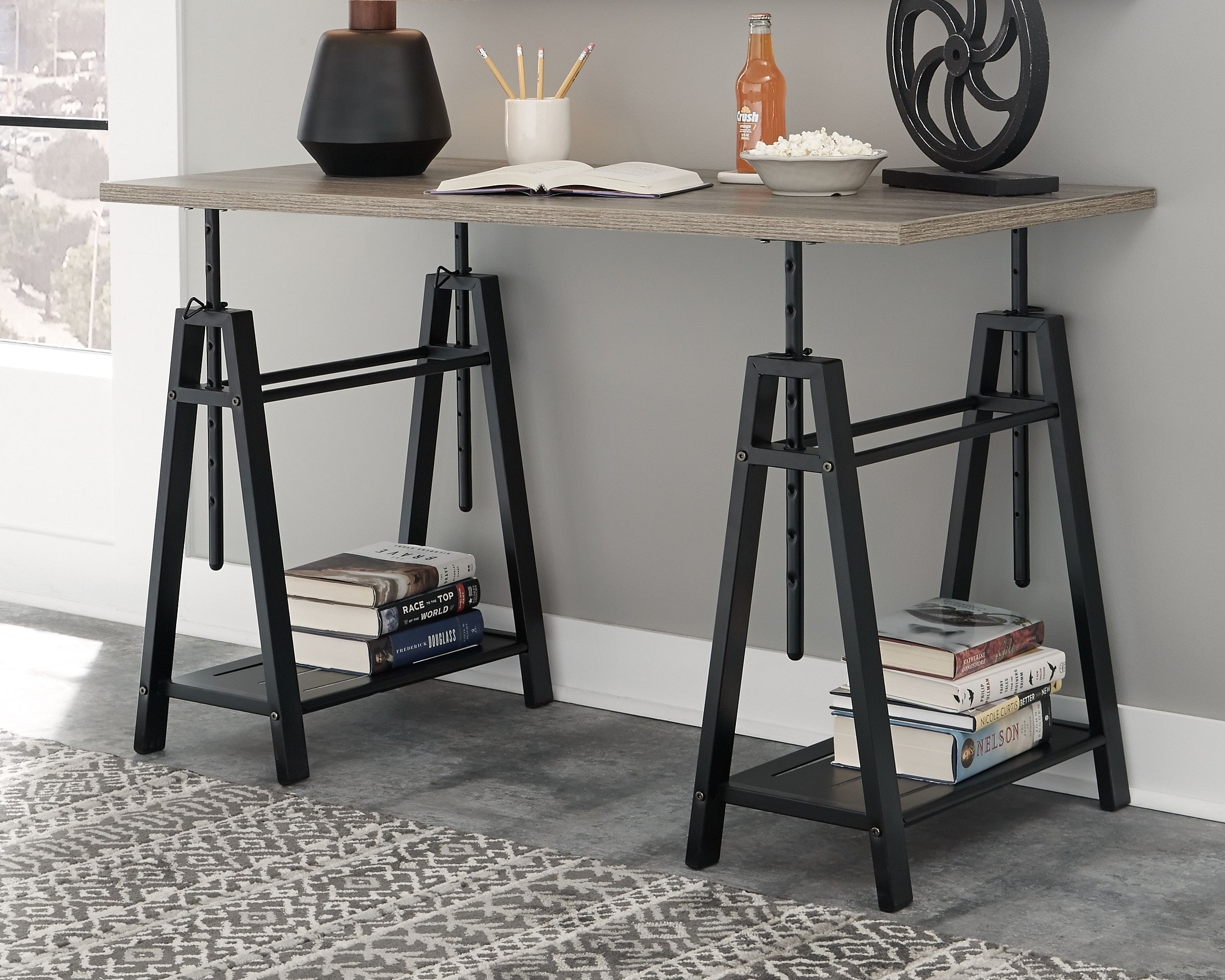 Office Desks & Hutches Ashley Home Office Irene Adjustable