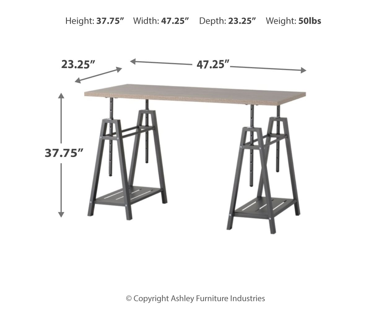 Office Desks & Hutches Ashley Home Office Irene Adjustable
